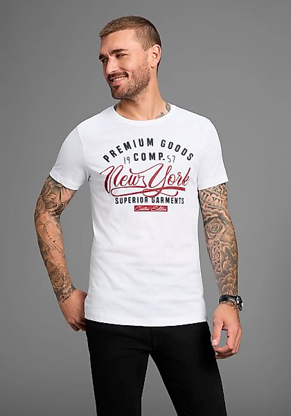 AJC T-Shirt, kurzärmelig, schmal geschnitten, mit stylischem Druck günstig online kaufen
