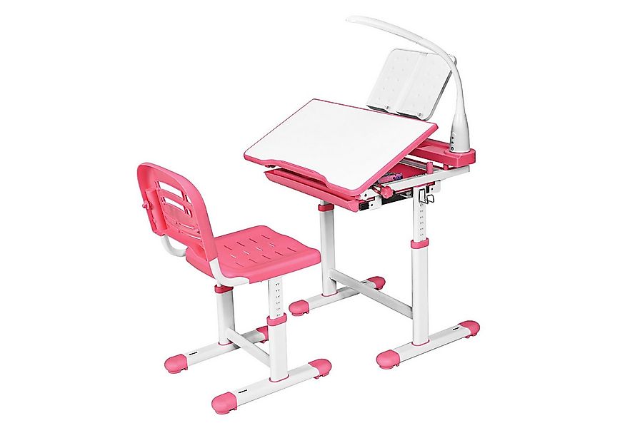 KOMFOTTEU Kinderschreibtisch höhenverstellbar (Set), mit Stuhl & Lampe günstig online kaufen