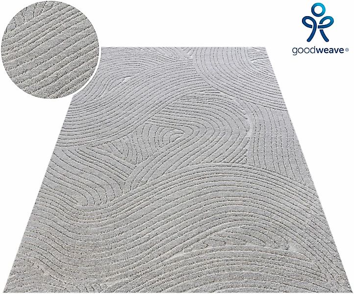 my home Wollteppich »Falun, Wolle, Hoch-Tief-Struktur, maschinell gewebt« r günstig online kaufen