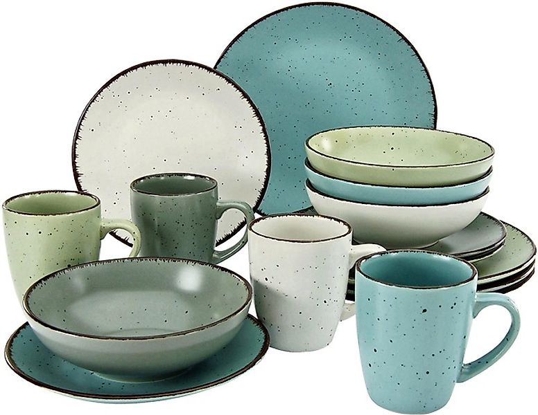 CreaTable Kombiservice »Geschirr-Set Fashion«, (Set, 16 tlg., Kaffeeservice günstig online kaufen