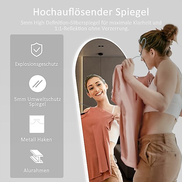 Hopibath Standspiegel Ganzkörperspiegel Bogen Weiß mit günstig online kaufen