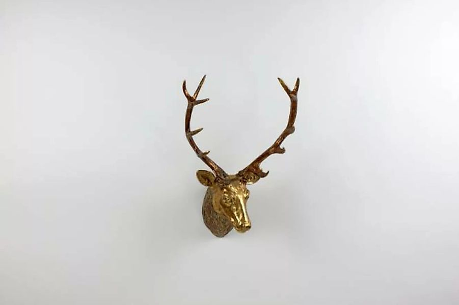 Wanddeko Hirschkopf 90 cm hoch von Werner Voss Gold günstig online kaufen
