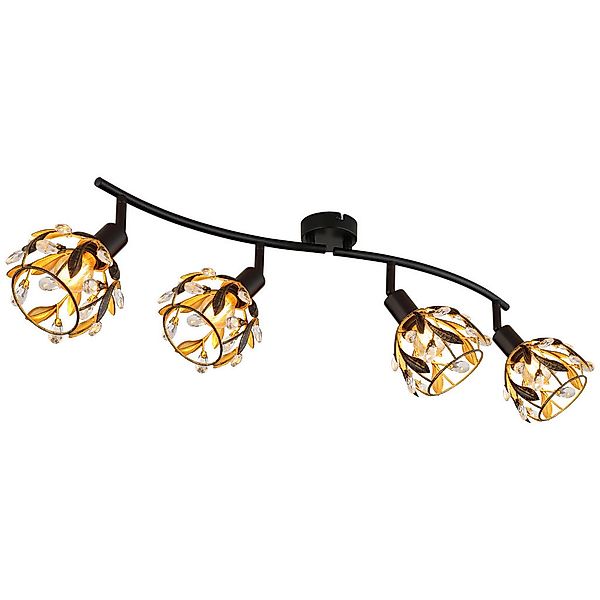 GLOBO Spot MIKA 15759-4 gold schwarz Metall B/H/L: ca. 12x15,5x70 cm E14 4 günstig online kaufen