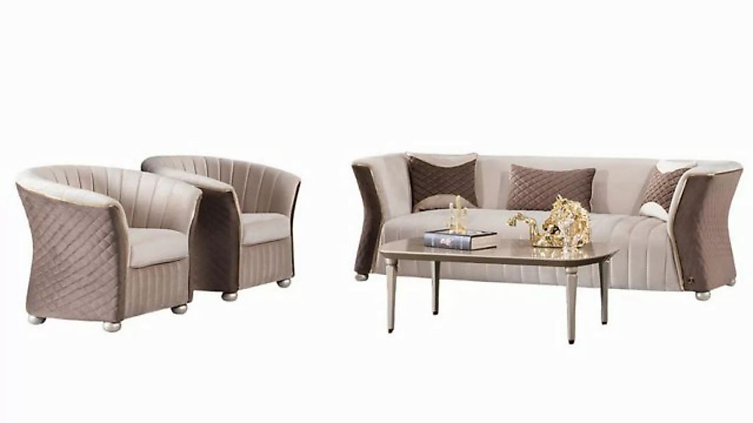 JVmoebel Sofa Polster Garnitur Sofas Couch Designer Sofagarnitur 3+1+1, Mad günstig online kaufen