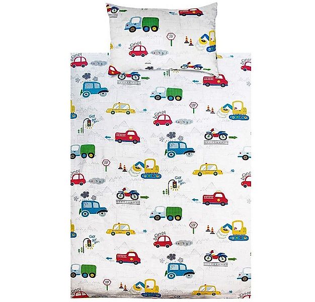 KEAYOO Babybettwäsche CAR/ZOO, Baumwolle, 2 teilig, Autos Muster 100% Baumw günstig online kaufen