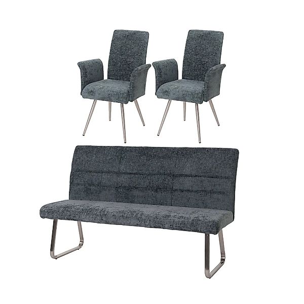 MCW Esszimmer-Set G55 2er-Set Stuhl mit Armlehne+Sitzbank 180cm 3-teilig St günstig online kaufen
