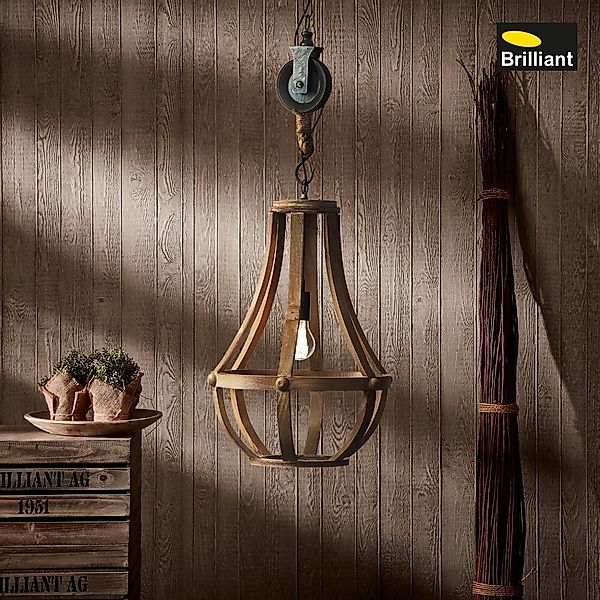 Pendelleuchte Church in Natur-hell E27 günstig online kaufen