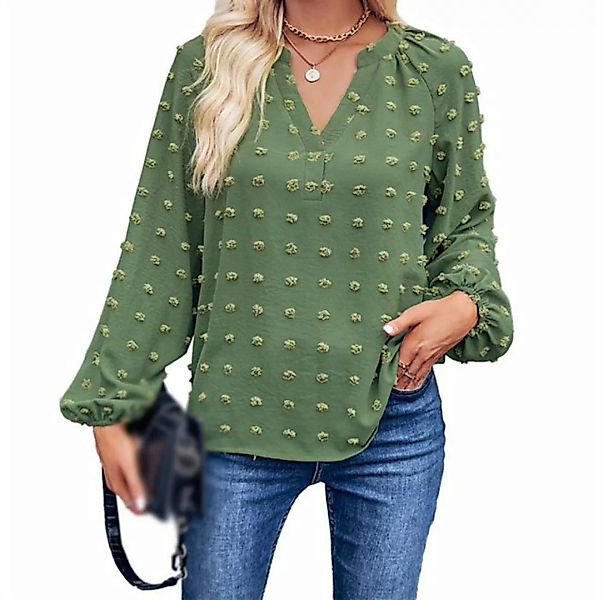 AFAZ New Trading UG Langarmshirt Langarm Damen-Top mit V-Ausschnitt und loc günstig online kaufen