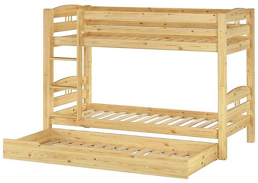 ERST-HOLZ Etagenbett Kinderetagenbett 90 x 200 Kiefer Massiv Stockbett Hoch günstig online kaufen