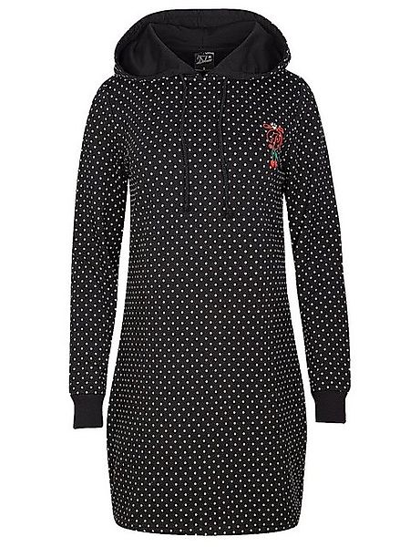 Pussy Deluxe Cherries Dots Damen Sweatkleid schwarz allover günstig online kaufen