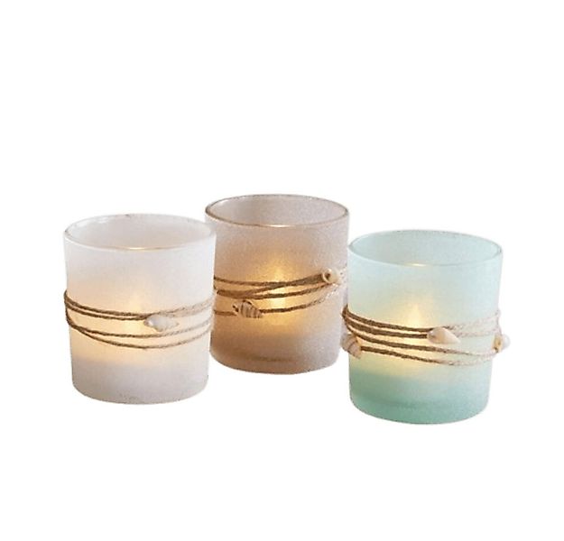 Home-trends24.de Windlicht Maritim Windlicht 3er-Set Muscheln Teelichthalte günstig online kaufen