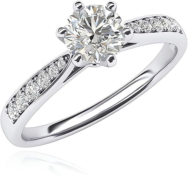 Jumpeak Diamantring 1 Karat 6 Klauen Diamant Ring Damen, 14K Gold Verlobung günstig online kaufen