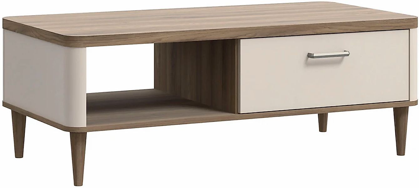 FORTE Couchtisch "Lacetti" B/H/T 120/43,7/60 cm Echtholzfüße günstig online kaufen