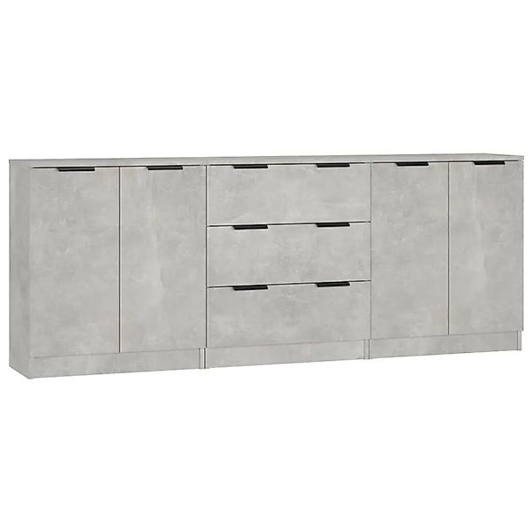 vidaXL 3-Tlg Sideboard-Set Betongrau Holzwerkstoff 3115783 günstig online kaufen