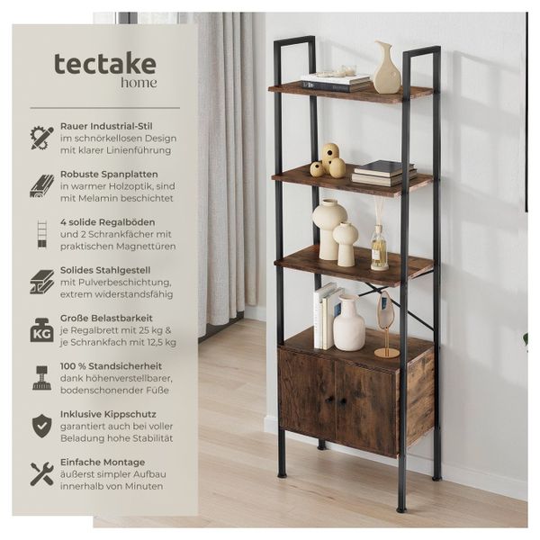 tectake Leiterregal Brentwood, Set 1-tlg., Industrial günstig online kaufen