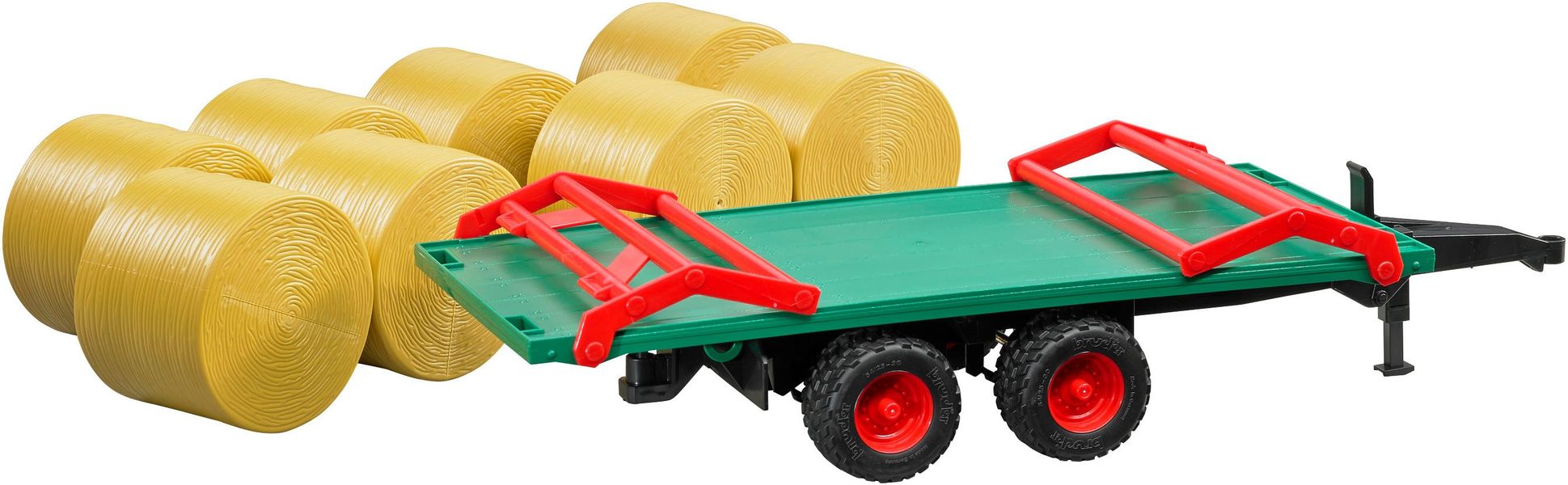 Bruder® Spielzeug-Traktor Ballentransportanhänger mit 8 Rundballen günstig online kaufen
