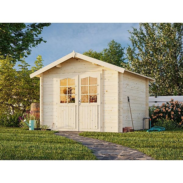 Palmako Gartenhaus Lotta 276 x 276 cm Lackiert Hellgrau-Anthrazit FSC® günstig online kaufen