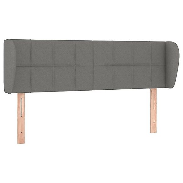 vidaXL Bett, Kopfteil mit Ohren Dunkelgrau 147x23x78/88 cm Stoff günstig online kaufen