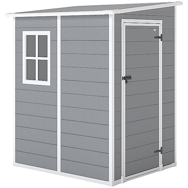 Outsunny Gerätehaus 1,54m³, Gartenhaus mit Pultdach, 122 x 149 x 192/177 cm günstig online kaufen