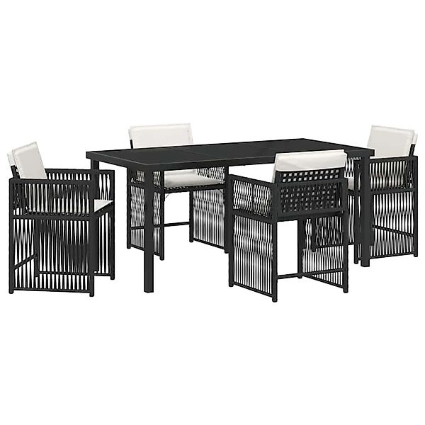 vidaXL Garten Essgruppe 5-Tlg Schwarz Poly Rattan 3380771 günstig online kaufen