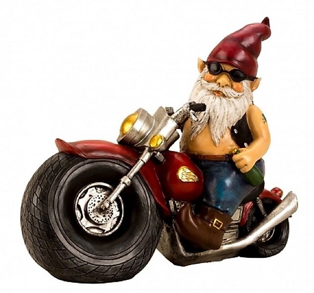 Geschenkestadl Gartenzwerg Rockiger Gartenzwerg – Motorrad-Rocker günstig online kaufen
