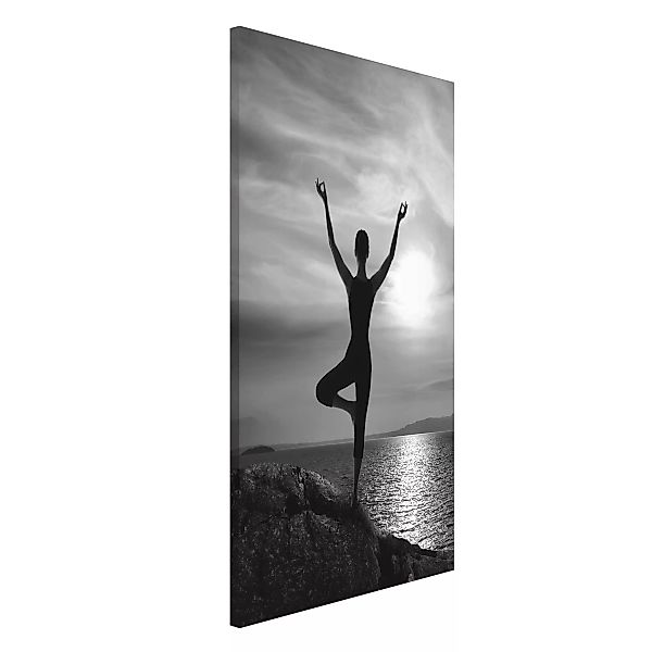 Magnettafel Natur & Landschaft - Hochformat 3:4 Yoga schwarz weiss günstig online kaufen