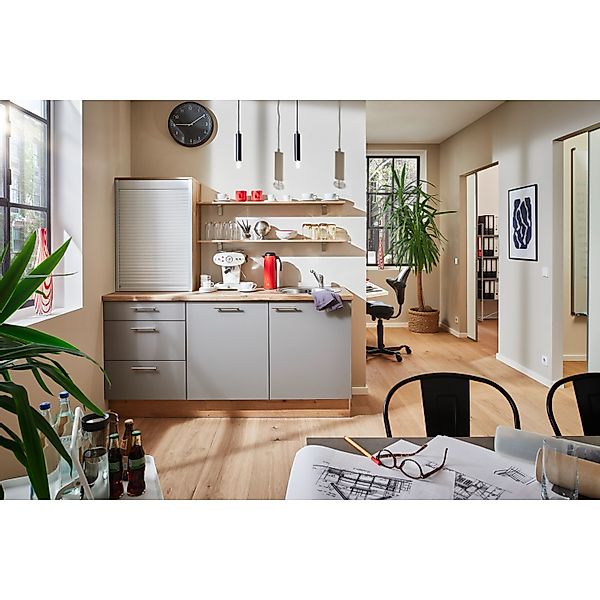 pino Küchenzeile 180 cm Achatgrau Anschlag rechts günstig online kaufen