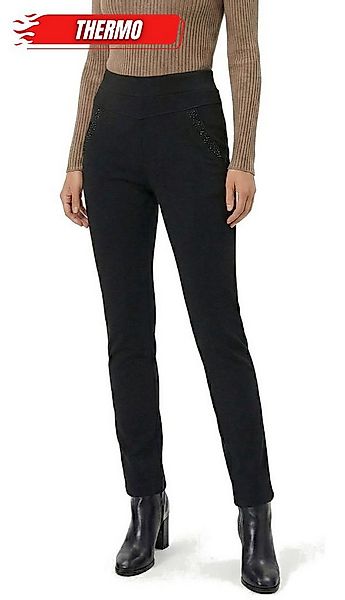 dy_mode Thermohose Damen Thermohose mit Innenfutter Schwarz Winterhose mit günstig online kaufen