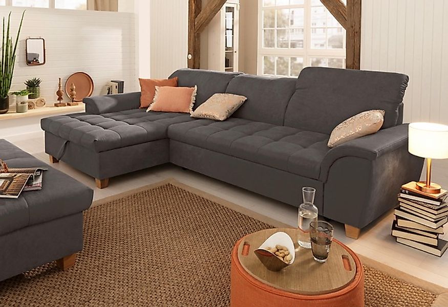 Home affaire Ecksofa »Lyla fester Sitzkomfort, bequeme Armlehnen, Breite 27 günstig online kaufen