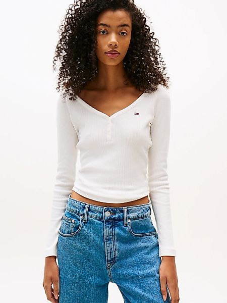 Tommy Jeans Langarmshirt "TJW SLIM HENLEY WAFFLE LS" günstig online kaufen