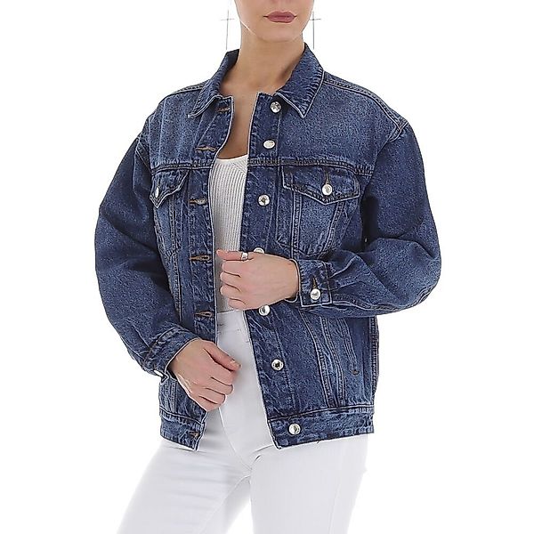 Ital-Design Jeansjacke Damen Freizeit Used-Look Jeansjacke günstig online kaufen