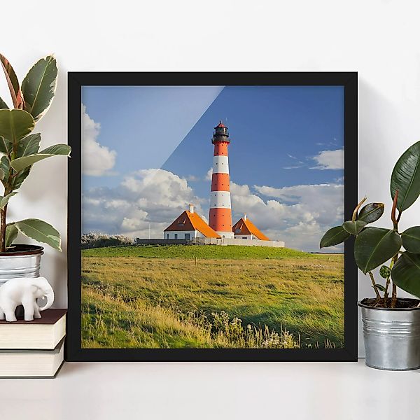 Bild mit Rahmen Natur & Landschaft - Quadrat Leuchtturm in Schleswig-Holste günstig online kaufen