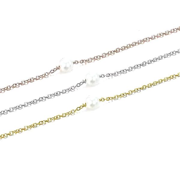 Runde Perlé Perlenkette zarte Kette mit günstig online kaufen