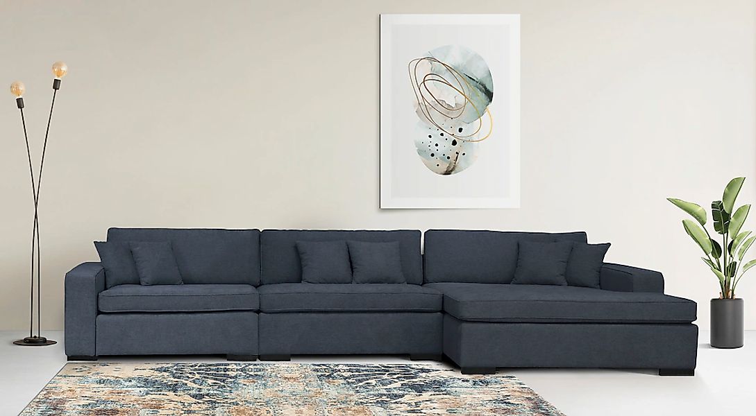 Home affaire Ottomane "Skara L-Form", Lounge-Sofa mit Federkernpolsterung, günstig online kaufen