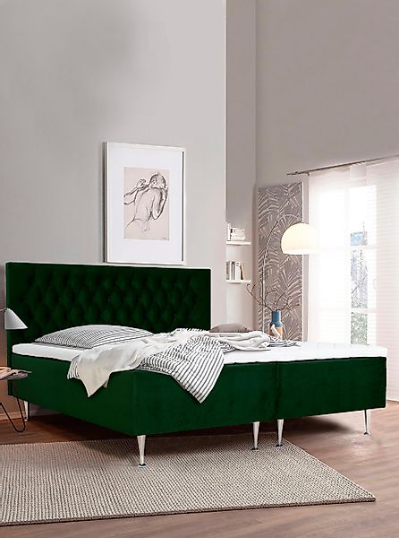 Places of Style Boxspringbett "Exclusive", inkl. Topper, 3 Breiten, 3 Härte günstig online kaufen
