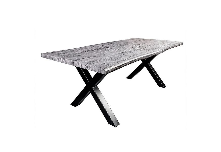 riess-ambiente Baumkantentisch WILD 160cm grau / schwarz · Küchentisch in W günstig online kaufen