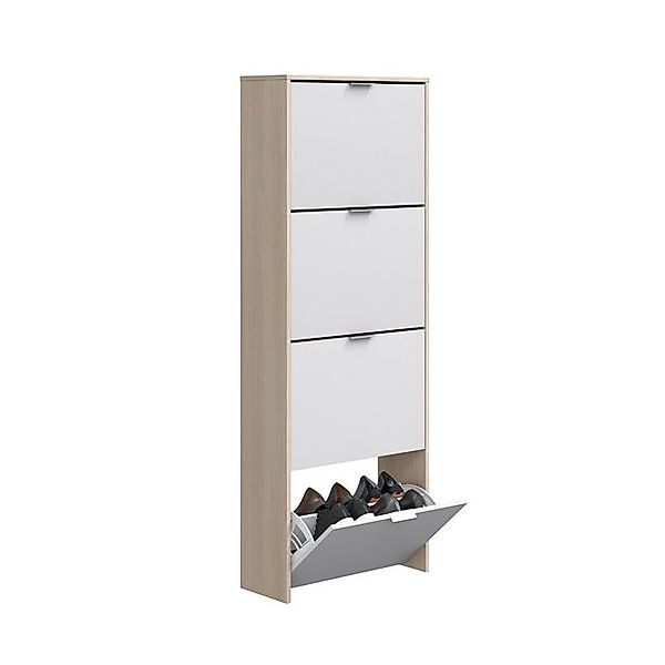 habeig Schuhkipper Schuhschrank Holz mit 4 Klappen, 164x60x24cm, 16 Paar Sc günstig online kaufen