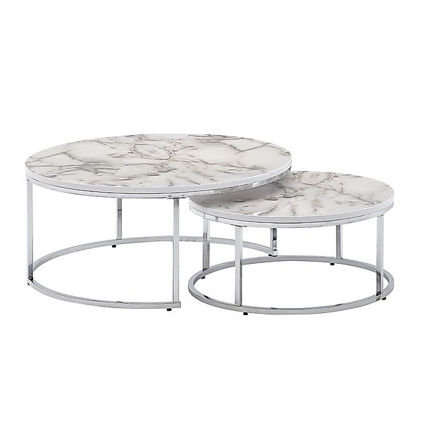 FINEBUY Satztisch FB31318 (2er Set Weiß günstig online kaufen