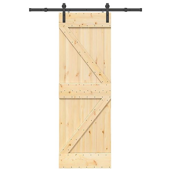 vidaXL Schiebetür mit Beschlag 70x210 cm Massivholz Kiefer 3332604 günstig online kaufen