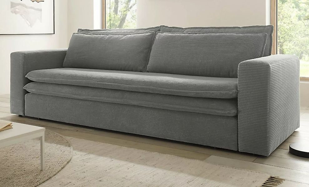 Furn.Design Schlafsofa Pesaro, Sofa 3-Sitzer Cordbezug, 4 Farben, ausklappb günstig online kaufen