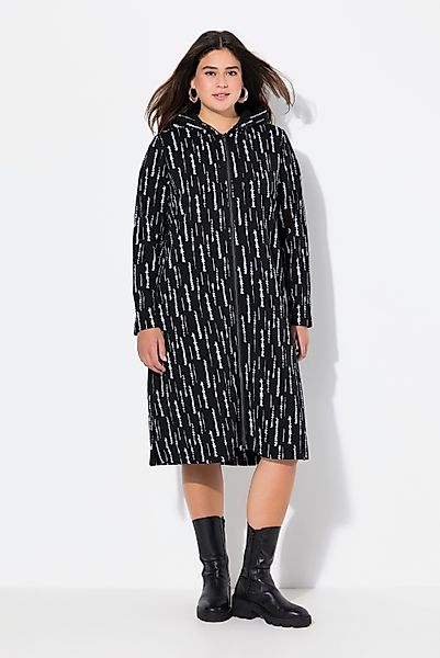 Ulla Popken Sweatjacke Long-Sweatjacke bedruckt Kapuze günstig online kaufen