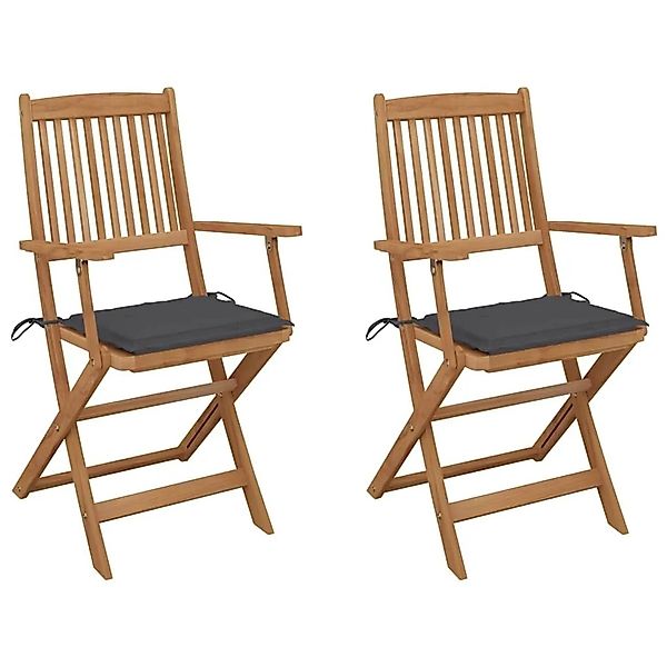 vidaXL Klappbare Gartenstühle 2 Stk mit Kissen Massivholz Akazie 3064590 günstig online kaufen