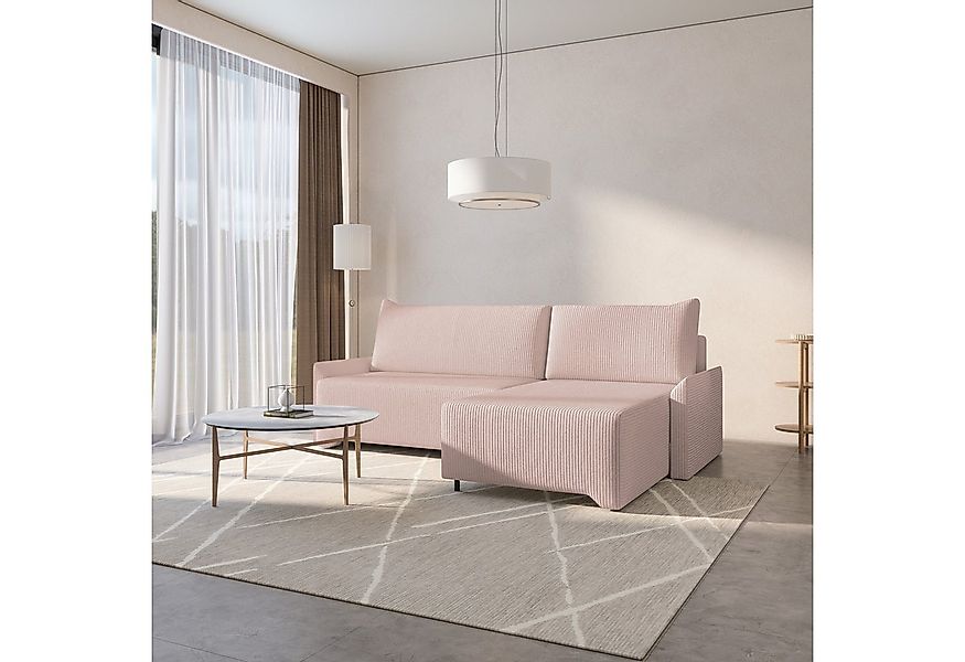 MOEBLO Ecksofa ROCKY, – Cordstoff Sofa in L-Form – Schlafsofa mit Schlaffun günstig online kaufen