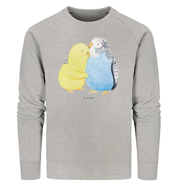 Mr. & Mrs. Panda Longpullover Wellensittich Liebe Größe L - Heather Grey - günstig online kaufen