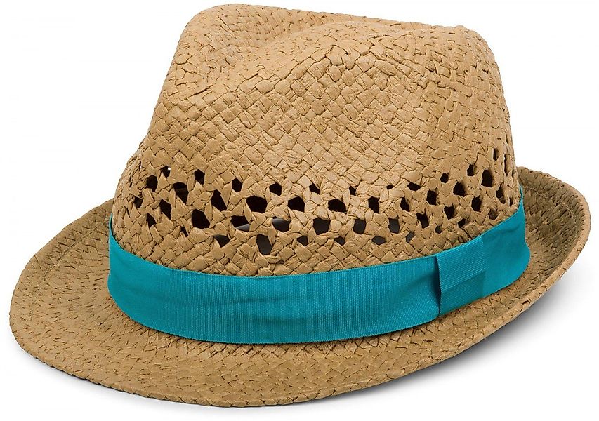 styleBREAKER Strohhut Strohhut mit farbigem Zierband günstig online kaufen