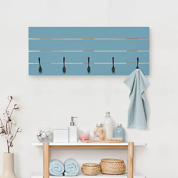 Wandgarderobe Holzpalette Meerblau günstig online kaufen