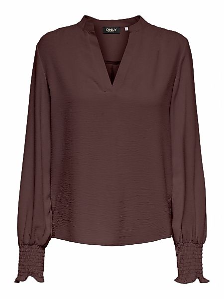 ONLY Blusenshirt "ONLMETTE V-NECK LS SMOCK TOP NOOS WVN" günstig online kaufen