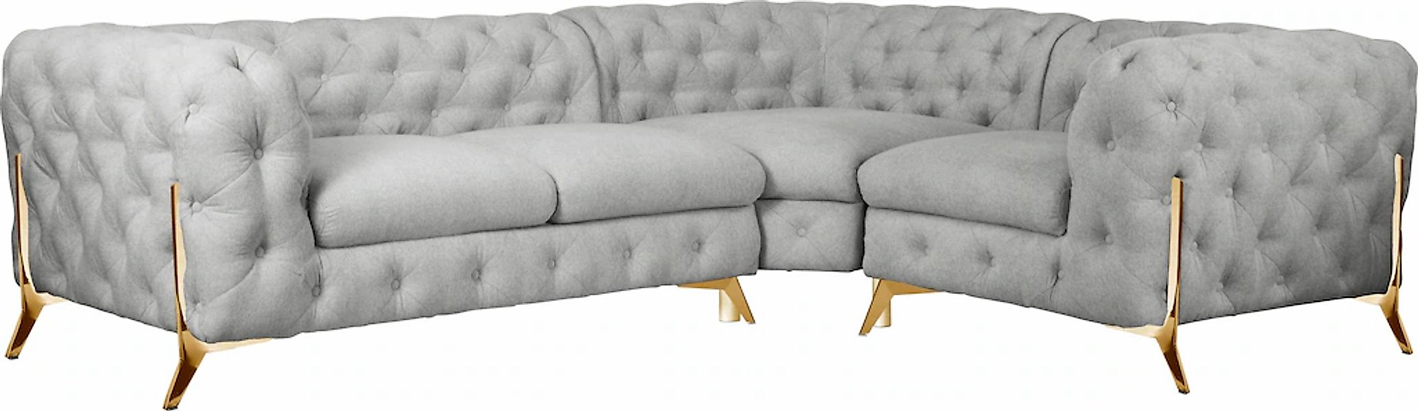 Home affaire Chesterfield-Sofa "Amaury L-Form" moderne Chersterfield-Optik, günstig online kaufen