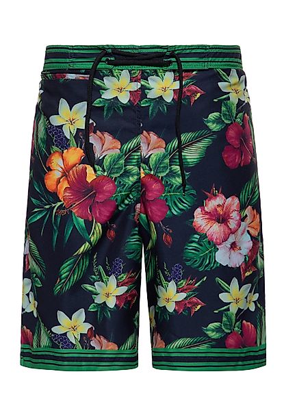 KingKerosin Badeshorts Tropical Flowers im Retro-Style günstig online kaufen