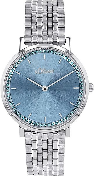 s.Oliver Quarzuhr 2039537, Armbanduhr, Damenuhr, Edelstahlarmband, analog, günstig online kaufen